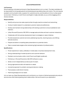 thumbnail of Sales rep job summary